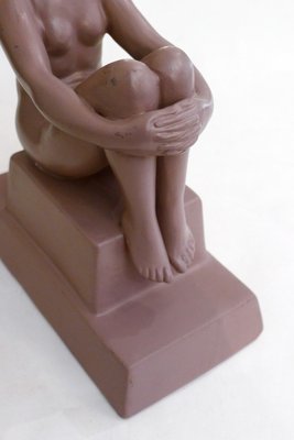 Art Deco Terracotta Sculpture of a Nude Bathing Woman, 1920s-RNR-2021500