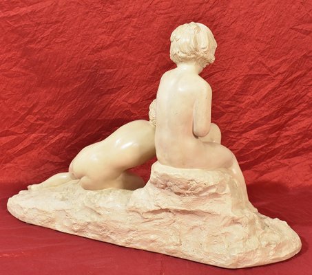 Art Deco Terracotta Sculpture of Two Children Playing, 20th-Century-YVI-1173454