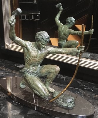 Art Deco The Blacksmith Sculpture by G. Hervor-LXP-644444