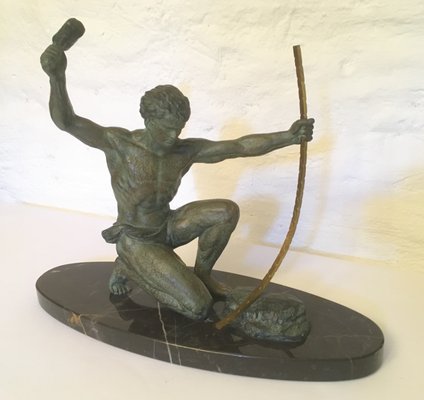 Art Deco The Blacksmith Sculpture by G. Hervor-LXP-644444