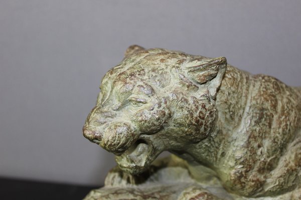 Art Deco Tiger in Terracotta by Henri Bargas, 1930s-BCR-1402798