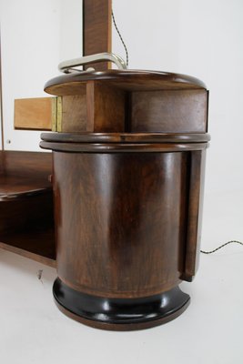 Art Deco Toilet Cabinet with Mirror in Walnut, Czechoslovakia, 1930s-TZ-1759682