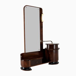 Art Deco Toilet Cabinet with Mirror in Walnut, Czechoslovakia, 1930s-TZ-1759682