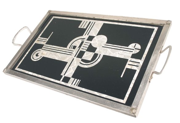 Art Deco Tray with Geometric Patterns, 1930s-GUT-2023469