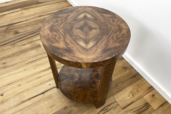 Art Deco Tripod Side Table with Walnut Veneer, Paris Area, 1920s-VMP-1061493