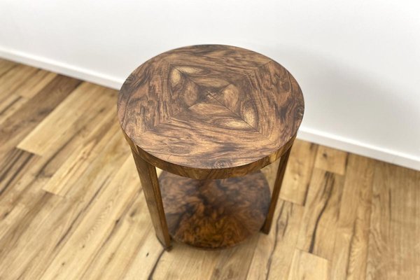 Art Deco Tripod Side Table with Walnut Veneer, Paris Area, 1920s-VMP-1061493