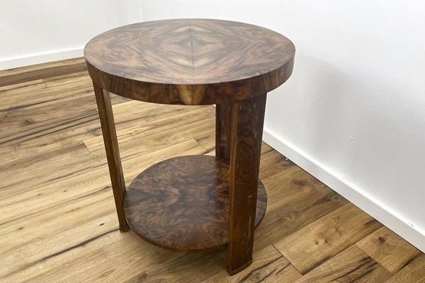 Art Deco Tripod Side Table with Walnut Veneer, Paris Area, 1920s-VMP-1061493