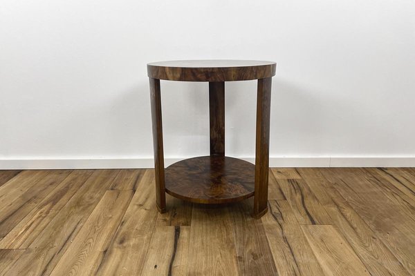 Art Deco Tripod Side Table with Walnut Veneer, Paris Area, 1920s-VMP-1061493