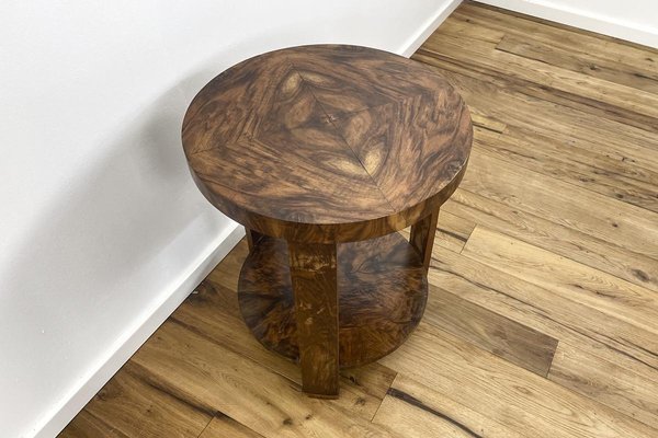 Art Deco Tripod Side Table with Walnut Veneer, Paris Area, 1920s-VMP-1061493