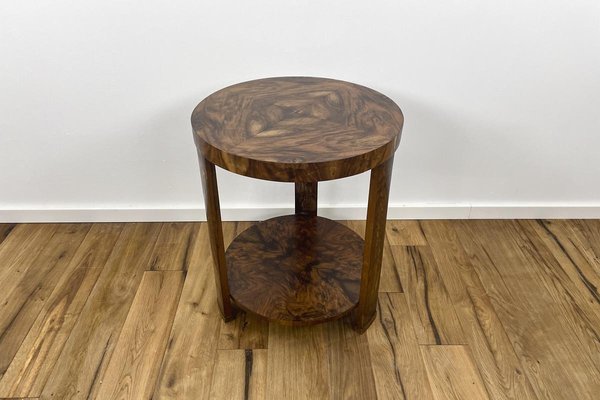 Art Deco Tripod Side Table with Walnut Veneer, Paris Area, 1920s-VMP-1061493