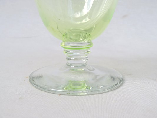 Art Deco Uranium Glass Liqueur Glasses, 1920s, Set of 6-EY-1445268