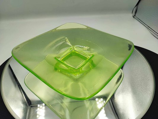 Art Deco Uranium Glass Plate-CAQ-1034665