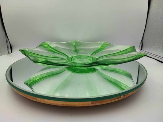 Art Deco Uranium Glass Platter from Niemen Glassworks-CAQ-962630