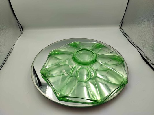 Art Deco Uranium Glass Platter from Niemen Glassworks-CAQ-962630