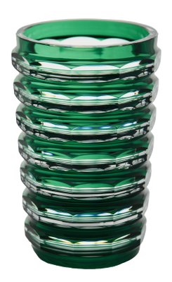 Art Deco Vase in Green Crystal from Val Saint Lambert, 1950s-MJY-1389201