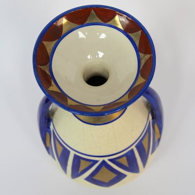 Art Decó Vase in Hand-Painted Ceramic-NE-1273686