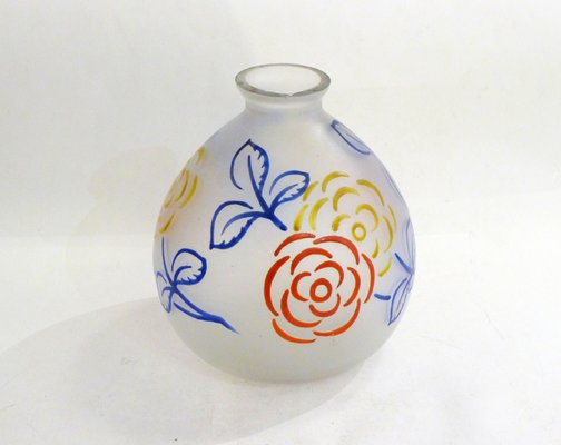 Art Deco Vase with Floral Decor, 1930s-RNR-1314665