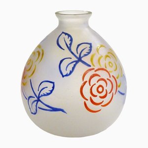 Art Deco Vase with Floral Decor, 1930s-RNR-1314665