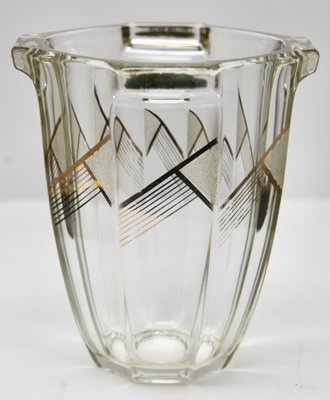 Art Deco Vase with Geometric Gold Painted Design from Moser & Söhne Karlsbad-MJY-1150404