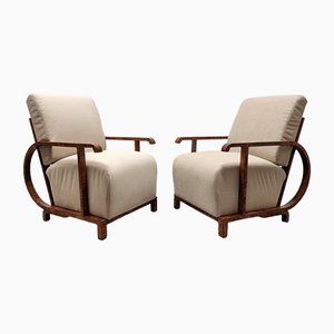 Art Deco Velvet Armchairs, Set of 2-QJA-1309533