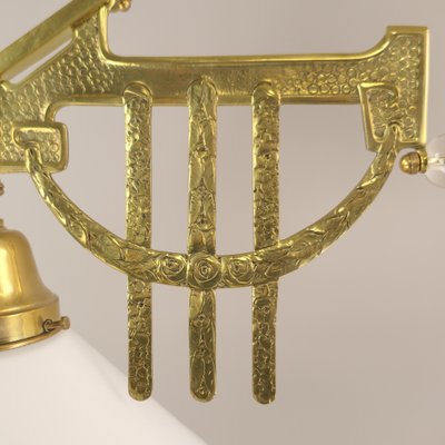 Art Deco Viennese Brass Hanging Lamp, 1920s-KDB-1716374