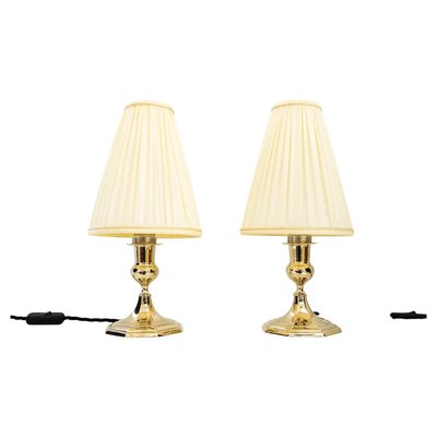 Art Deco Viennese Table Lamps with Fabric Shades, 1920s, Set of 2-SPD-1229073