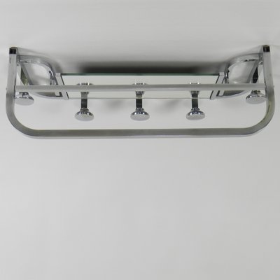 Art Deco Wall Coat Rack in Chrome-Plated Brass, 1930s-TL-1761796