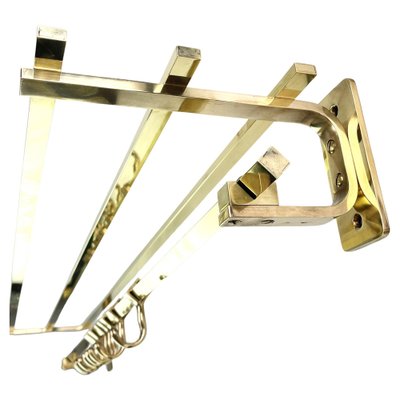 Art Deco Wall Coat Rack in Gold Brass, 1930s-JUZ-1752054