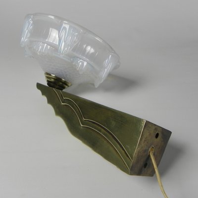 Art Deco Wall Lamp in Opalescent Glass, 1930s-TL-1785090