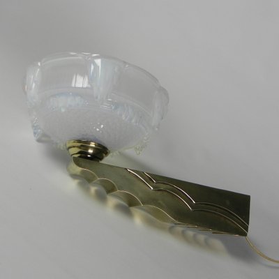 Art Deco Wall Lamp in Opalescent Glass, 1930s-TL-1785090