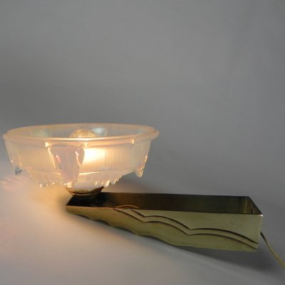 Art Deco Wall Lamp in Opalescent Glass, 1930s-TL-1785090