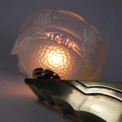 Art Deco Wall Lamp in Opalescent Glass, 1930s-TL-1785090