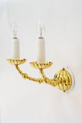 Art Deco Wall Lamps with Fabric Shades, Vienna, 1920s, Set of 5-SPD-2016075