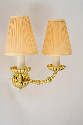 Art Deco Wall Lamps with Fabric Shades, Vienna, 1920s, Set of 5-SPD-2016075