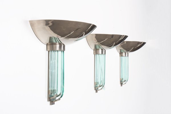 Art Deco Wall Lights, 1930, Set of 3-US-2034474