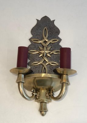 Art Deco Wall Lights in the style of Jules Leleu, Set of 2-BA-1365409