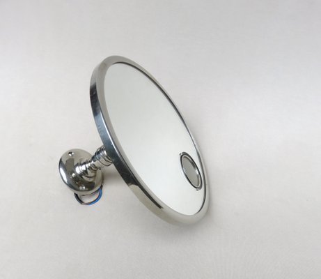 Art Deco Wall Mirror in Nickel-Plated from Le Mirophar Brot Déposé, France-EY-1752499