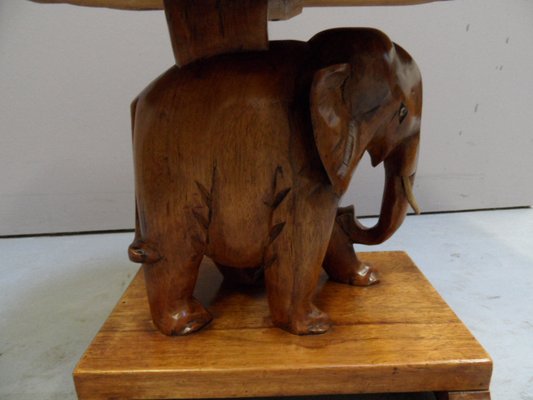 Art Deco Wallnut Sidetable with Elephant, 1930s-PNJ-1805251