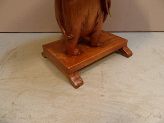 Art Deco Wallnut Sidetable with Elephant, 1930s-PNJ-1805251