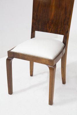 Art Deco Walnut and Cotton Chairs, 1920s, Set of 2-RCE-1448843