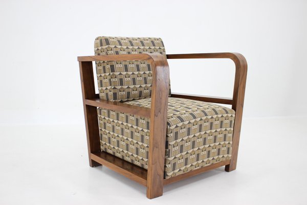 Art Deco Walnut Armchair, Czechoslovakia, 1930s-TZ-1368607