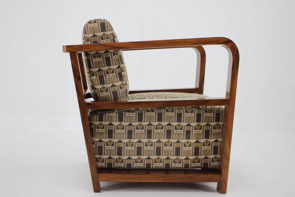 Art Deco Walnut Armchair, Czechoslovakia, 1930s-TZ-1368607