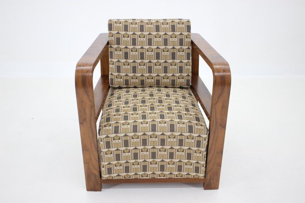 Art Deco Walnut Armchair, Czechoslovakia, 1930s-TZ-1368607