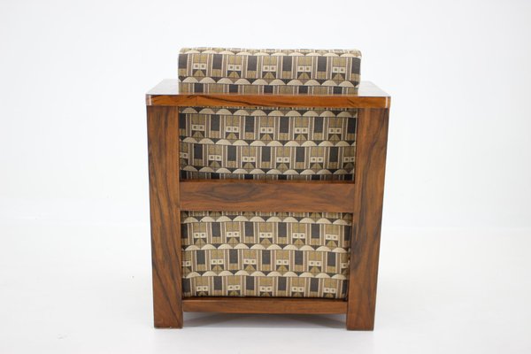 Art Deco Walnut Armchair, Czechoslovakia, 1930s-TZ-1368607