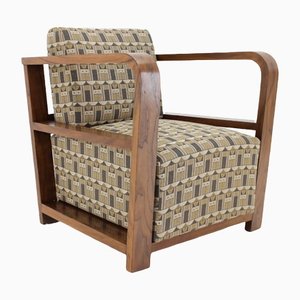 Art Deco Walnut Armchair, Czechoslovakia, 1930s-TZ-1368607