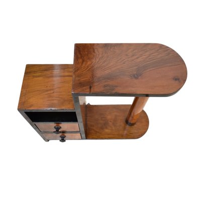 Art Deco Walnut Auxiliary Table with Drawers-TCS-2041397