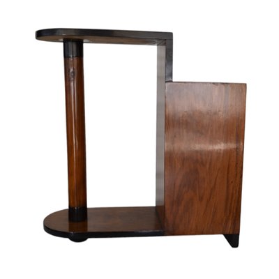 Art Deco Walnut Auxiliary Table with Drawers-TCS-2041397