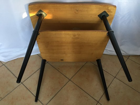 Art Deco Walnut Coffee Table with Shelf, 1970s-WQQ-848096