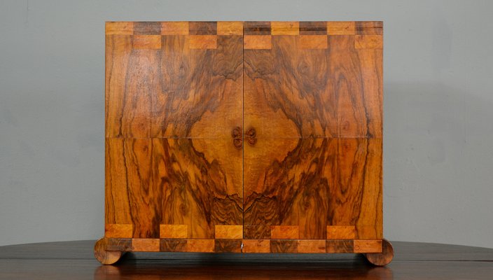 Art Deco Walnut Countertop Bar Cabinet from Albicocchi & Frediani, Italy, 1920s-QZZ-1309731