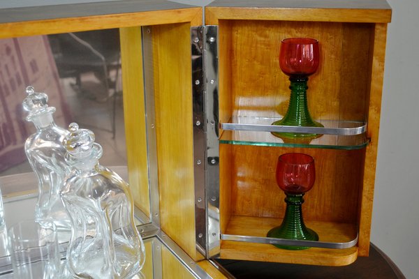 Art Deco Walnut Countertop Bar Cabinet from Albicocchi & Frediani, Italy, 1920s-QZZ-1309731